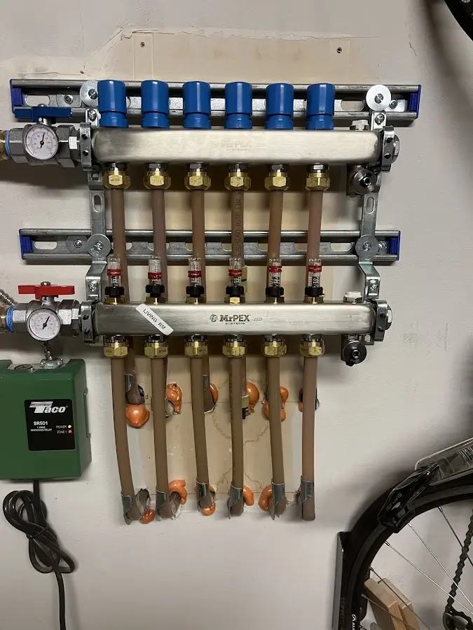 Plumber performing Gas Leak Detection at a residential property in Oradell